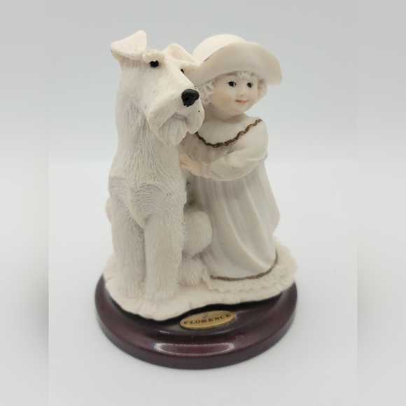 Giuseppe Armani Other - GIUSEPPE ARMANI Vintage Girl With Dog Porcelain Bisque Figurine Florence  Italy